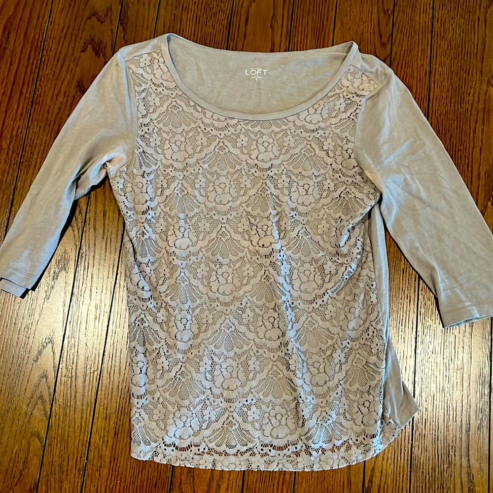 Loft lace 3/4 sleeve blouse